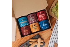 THE PINCH Caja "Maestros del Asado" 6 Especias Gourmet perfectas para barbacoas - Sin Aditivos - Sabores Auténticos de Todo el Mundo - Ideal para un Regalo Creativo para Amantes de la Comida