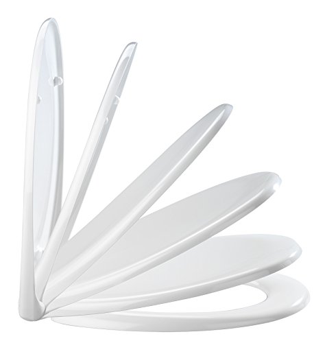 Wenko Premium WC-Sitz Ottana Weiß, Toilettensitz mit Absenkautomatik & rostfreier Fix-Clip Edelstahlbefestigung, Duroplast WC Sitz, antibakteriell, 37,6 x 45,2cm - 4