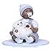 Produktbild Haisen Van Baby wiedergeborene Puppen Lovely Dark Skin Real Life Soft Silikon Vinyl Lifelike Spielzeug Gift Realistic Dolls,Blue,55cm