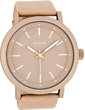Oozoo Damenuhr mit Lederband 48 MM Pinkgrau/Pinkgrau C8250