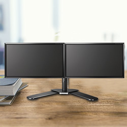 Suptek Monitorhalterung Tischhalterung für 13″-27″ TFT/LCD/LED Flach Bildschirme mit Vesa 75 und 100 Standard bis 12 KG pro Halter Schwenkbar Neigbar Drehbar - 2