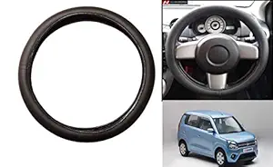 Autofasters Car Ring Type Steering Cover in P.U Leather Black