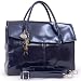 Produktbild Catwalk Collection Handbags - Leder - Übergroße Laptoptasche Schultasche/Organizer/Arbeitstasche/Aktentasche für Damen - Laptop/iPad - Handtasche mit Schultergurt - HELENA - Marine Blau