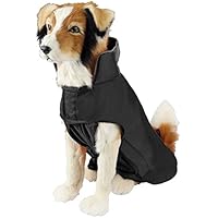SymbolLife Hundemantel aus 100% Wasserdicht Nylon Fleece Futter Jacke Reflektierende Hundejacke Warm Hundemantel Climate Changer Fleece Jacke einfaches An- und Ausziehen(M Schwarz) Neu