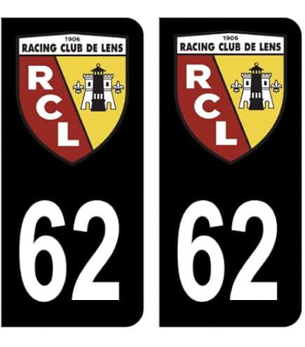 Lot De 2 Patchs Thermocollants RC Lens – 8 Cm – Écusson Foot Supporter Club – À Coudre Ou Coller