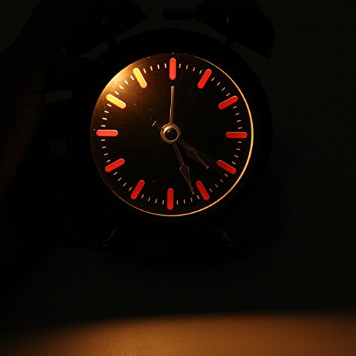 KING DO WAY Metall Doppel Glockenwecker lauter Alarm Leicht tickt Energie Sparen Hintergrundbeleuchtung Quarzlaufwerk Wecker kinderwecker Alarm Clock Licht Blau - 2