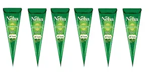 GLAVON Neha Henna Instant Tatto Outline Mehendi Cone/No Chemicals yes - Color Paste Cone (Pack Of 6 Cone)