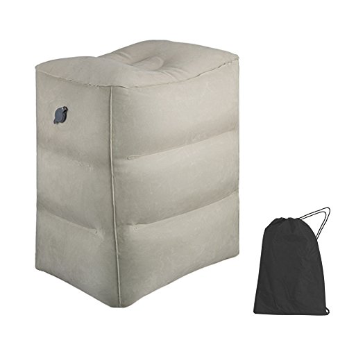 Preisvergleich Produktbild Fußstütze Kissen für Flugreisen, WeTong Tragbare Aufblasbare Reisekissen Bein Kissen für Kinder Schlafen auf dem Auto / Flug (Grau)