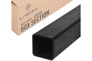 KIMETALS K I Metals Mild Steel Box Section - 1000MM Length (1M) x 50MM Width x 25MM Height x 3MM Wall Thickness, Durable Square Mild Steel Tubes for Constructions, Residential & DIY Projects