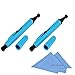 Produktbild Objektiv-Reinigungs-Stift, CAM-ULATA Blau Objektivbündel Set Staubreiniger Stiftbürste und Premium Mikrofasertuch für Canon Nikon Sony Pentax DSLR SLR Kamera Camcorder DC DV VCR, 2er Pack