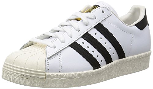 adidas Men’s Superstar 80s Low-Top Sneakers, Off White (White/black/chalk), 12 UK