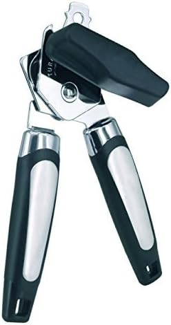 Manual Can Opener Heavy Duty, Premium Stainless Steel Sharp Blade Built in Bottle Opener with Easy Turn Knob and Ergonomic Anti-skid Handles by LOONG
