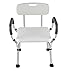 Produktbild NWYJR Toilettenstuhl Medical Bad Stuhl Senioren Bad Stuhl Schwangere Frauen Flush Stuhl Bad Stuhl mit Rücken Armlehne Aluminium Duschstuhl 84X48X54CM