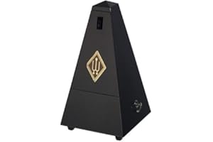Wittner Metronome Taktell Forme Pyramide Système Maelzel Série 800 - Boîtier en bois massif - Sans cloche - Noir brillant - Mécanique à remonter - Pas de piles nécessaires - Fabriqué en Allemagne