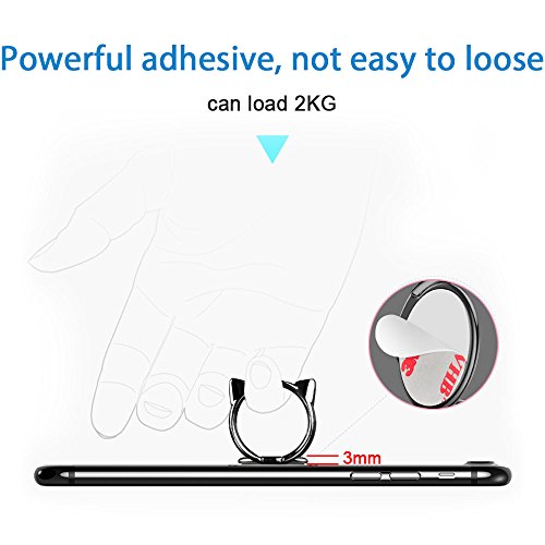 aceyoon Smartphone Fingerhalterung Kartze Schwarz 2 Set Handy HÃ¼lle Ringhalter Metall 360 drehbarer Mobil Phone Ring Holder stabil bombenfest iPhone Fingerhalter fÃ¼r iPhone X 8 Plus 7 Plus 6 Samsung