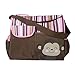 OULII Cute Monkey Print Multi-functional Large Capacity Baby Diaper Nappy Changing Pad Travel Mummy Handbag Tote Bag Shoulder Bag Crossbody Messenger Bag (Pink)