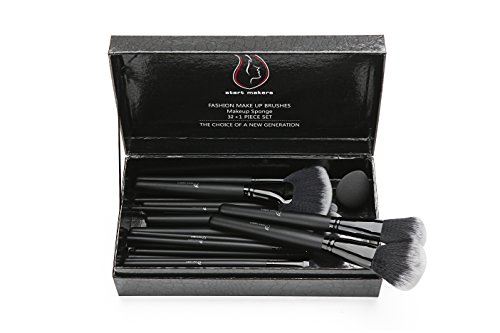 Make up Pinsel set 32+1 -teiliges Schmink Pinselset mit Etui Kosmetik Lidschatten Gesichtspinsel Miracle schwarz Make-up Schwamm luxuriös stilvoll Geschenkschachtel - 4