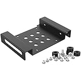 ORICO Aluminium 2,5" / 3,5" auf 5,25" interner Festplattenadapter Konverter Einbaurahmen Wechselrahmen für 2,5-/3,5-Zoll SATA / IDE HDD oder SSD, für Desktop-PC Computer CD-/DVD-ROM (Schwarz)
