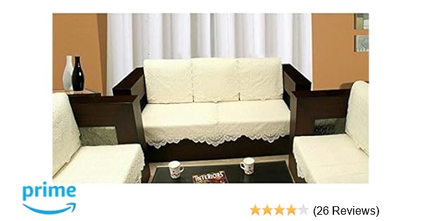 Buy Nirmal Net 5 Seater Sofa Cover Set 27 X 25 Beige 10