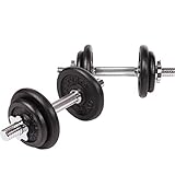 Scsports 20 kg Hantelset: Für das Workout im Home Gym - Hochwertige Gussscheiben und Hantelstangen für effektives Schulter- und Armtraining