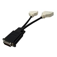 adaptare 29601 Y-Kabel DMS 59-Stecker auf 2-mal DVI-I-Buchse für 2 Monitore schwarz