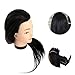 Anself 23" Black Hairdresser Training Head Dummy Model with Long Hair Hairdressing Styling Practice Head Model with Clamp