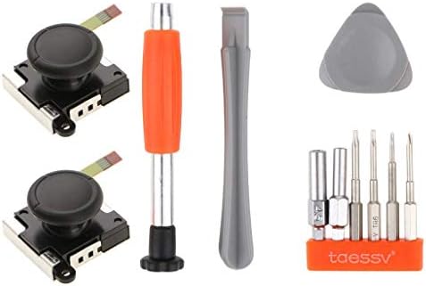 2 Pieces L/R Analog Sensor Joystick Gamepad Rocker Suit for Nintendo Switch NS Joy-con + Full Screwdriver Tool Set Game Console Opening Tool Kit