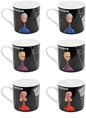 Cluedo Bone China Coffee Tea Towel & Mug Gift Set with 6 mugs - 2 x Mrs Peacock, 2 x Professor Plum & 2 x Miss Scarlett