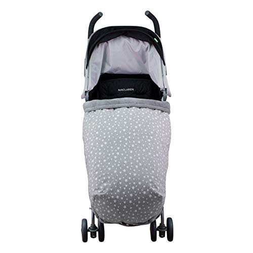 JANABEBE Universal Baby Fußsack Kinderwagen (WHITE STAR, FLEECE)