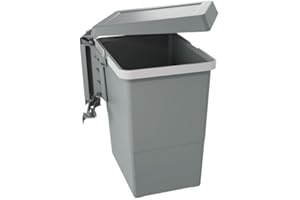 ELLETIPI 1954 ELLETIPI PBN asg34 Ligne Swing 2.0 Poubelle Automatique de Porte en Plastique Grande Capacité 18 litres, Nylon, Gris foncé