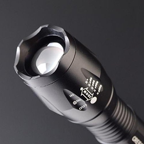 Moobom Taschenlampe, 2000 Lumen, 5 Modi, mit Zoom, 878-T6 LED-Taschenlampe, verstellbarer Fokus (18650/26650/AAA-Batterien) (Taschenlampe) - 4