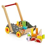 Peso 4kg Andador Actividades Andador de Madera Carrito de Primer Paso Cubos Juguete Para Desarrollo de Habilidades Motoras Juguete Para Apilar Para Bebés Carrito Para Aprender a Caminar Multicolor Animal Erizo Hedgehog