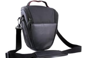 BV & JO Easy Access Black PU Leather Camera Case for Canon EOS 1300D,1200D,4000D,2000D,100D 200D,800D 750D 700D,80D,77D,70D,7D,SX60, Nikon D3400,D3300,D3200,D7500,D5600,D5500,Panasonic FZ82,Sony HX400 Alpha DSLR