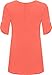 Womens Plus Size Scoop Neck Short Sleeve Flared Ladies Long Plain Top - Coral - 22/24