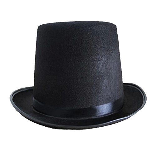 UEETEK Schwarzer Filz Hut Fedora Hut Zauberer Hut Dress Up Hut lustige Partyhüte Kostümzubehör (schwarz)