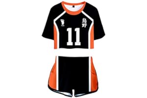 FeMereina Haikyuu Cosplay Costume Hinata Shoyo Shirt Shorts Karasuno High School Uniform for Adult Halloween