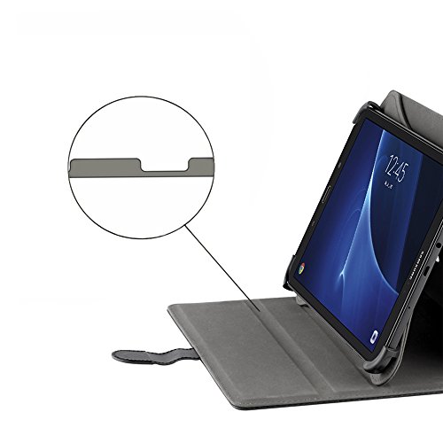 Samsung Galaxy Tab A (2016) 10.1 Hülle, Easyacc Samsung Galaxy Tab A 10.1 T580N/ T585N 360 Grad Drehung Schutzhülle Flip Case Book Cover Hüllen Ledertasche lederhülle mit Standfunktion (Schwarz, Kunstleder, 360 Grad Drehung) - 4
