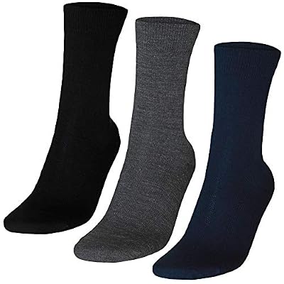 DANISH ENDURANCE Chaussettes en Laine Merino (Noir - 3 Paires, EU 39-42)