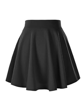 Afibi Mädchen-beiläufiger Mini-Ausdehnungs-Taille flared einfacher gefalteter Schlittschuhläufer-Rock