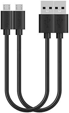 BestSounds Usb Cable, [Pack of 2pcs] 1ft/0.3m Extremely Short USB Charging Cable for Android, Samsung Galaxy, HTC, Nokia, Huawei, Sony and Other Tablet Smartphone (2pack 1ft/0.3m, Black)
