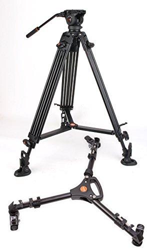 COMAN DX16AQ5 Alu Stativ + Q5 Videokopf + Stativwagen DF1 Dolly Max Hhe 1,60m