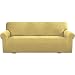 Produktbild Greatime Stretch Sofabezug Sofaüberwurf Möbelschutz Sofaüberzug Couchbezug Couch Schild Sofahusse Weich mit Gummiband Schaumstreifen(Beige,3-Sitzer)