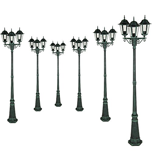 Gartenleuchte Wegeleuchte Außenleuchte Garten Laterne Wegbeleuchtung Kandelaber 226cm grün - 4