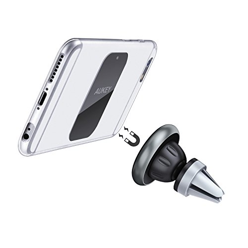AUKEY Soporte M  vil Coche Aluminio Soporte Magn  tico 360 grados para iphone 6 6s 6 plus 6s plus ipad Sony Xperia  etc  Gris 