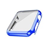 Schutzhülle mit Displayschutzfolie für Apple Watch der Reihen 1/2, 38/42 mm, Schutzhülle für Armbanduhr, blau, Series 1: 42mm