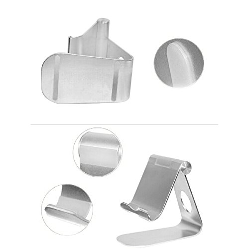 Alienwork Tablet Ständer für 4-12 Zoll Smartphone/Tablet Ständer Stand Halter Halterung Aluminium silber AD401H-01 - 3