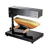 Horno de raclette - para 6 - 8 personas - Socket movible en altura y ángulo ajustable - horizontal calefactor - Termostato regulable hasta 240 ° grados - mangos de madera - Incluye 2 espátula de madera - Pies antideslizantes - Potencia: 600 vatios - Tamaño: L 39 x B 12 x H 30 cm