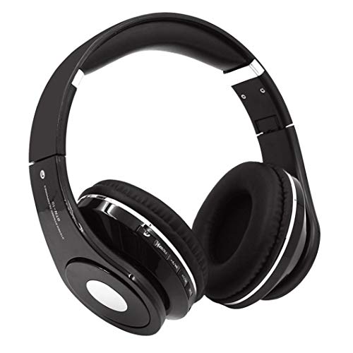 Preisvergleich Produktbild samLIKE Noise Reduction Headphone, Bluetooth Kabellos HiFi-Kopfhörer Metallisches Surround Sound Headset mit Mikrofon Speaker für iPhone,Android Smartphones PC und MP3 Players usw ( Schwarz)