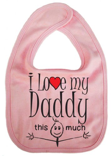 IiE, I love my Daddy this much, Unisex Feeding Bib, Pink