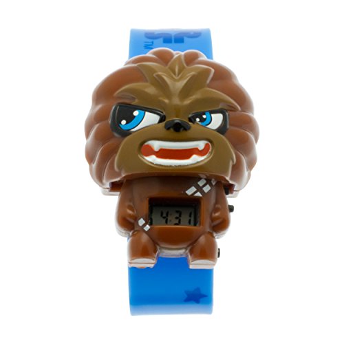BulbBotz Star Wars 2021111 Chewbacca Kinder-Armbanduhr mit Hintergrundbeleuchtung und Alarmfunktion, braun/schwarz , Kunststoff , digitale , LCD-Display , Junge/ Mädchen , offiziell